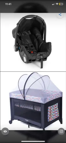 Bebê conforto e chiqueirinho