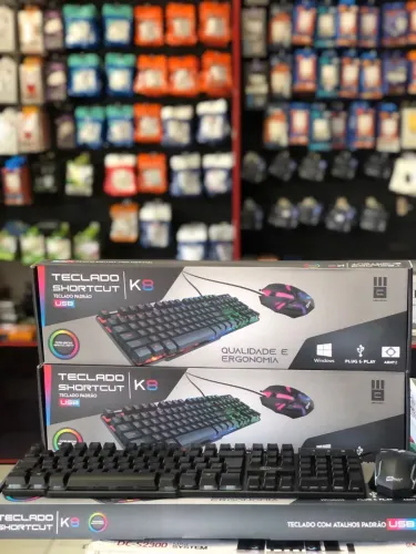 Kit Teclado e Mouse Gamer retroiluminado Led