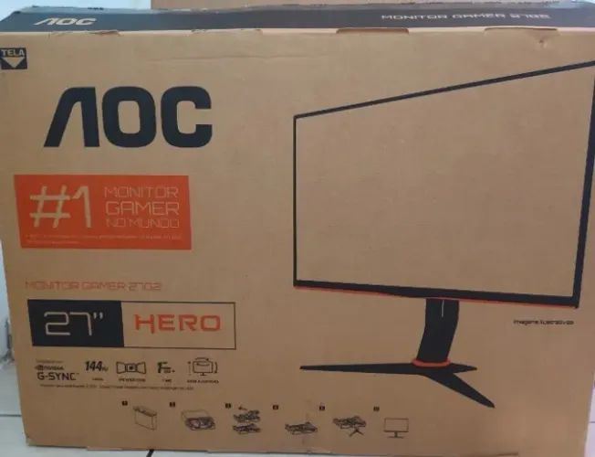 Monitor AOC 27 polegadas 144hz, Tela IPS , NVIDIA G-Sync
