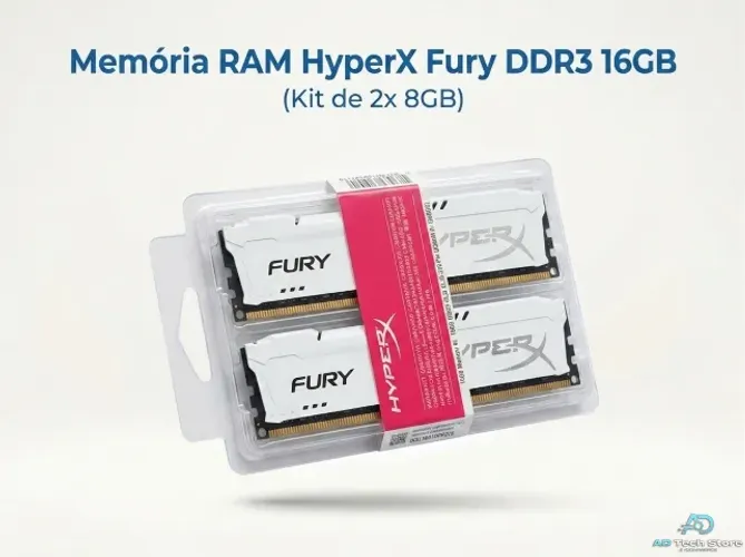 Memória RAM HyperX Fury DDR3 16GB (Kit 2x8GB) Branco