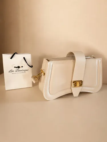 Bolsa baguete marfim