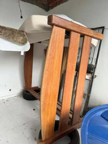 Cama de Casal em Madeira Maciça + Colchão Incluso - Muito Resistente!