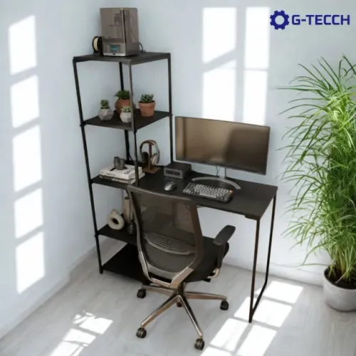 Mesa de Escritório NOVA Industrial com Estante Multiuso Computador Notebook Estudo Birô