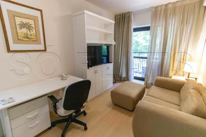 Flat no Gran Mercure Itaim com 36m², 1 dormitório e 1 vaga de garagem disponível para loca