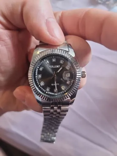 Relógio Masculino Yoko Quartz Luxo Aço Inoxidável Elegante Prata
