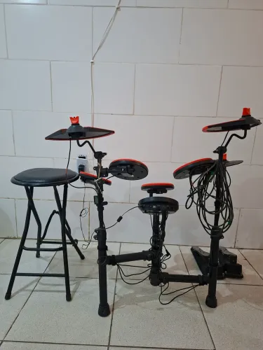Bateria Eletrônica X-Pro ED2 Orange Completa com Banco - Excelente Estado