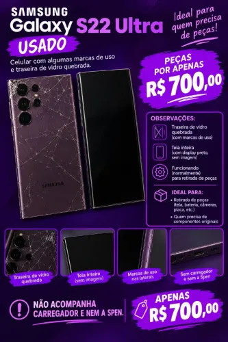 Samsung Galaxy S22 Ultra Usado. Peças originais