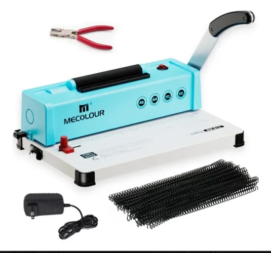 Encadernadora Elétrica A4 46 Furos 12 Folhas + 100 Wire-o Plástico 4mm Mecolour