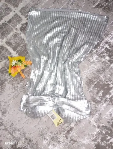 Vestido Lali Paetê Prata