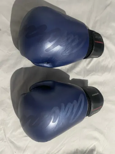 Luvas de Boxe Adulto para Muay Thai e Kickboxing 100 Outshock Azul