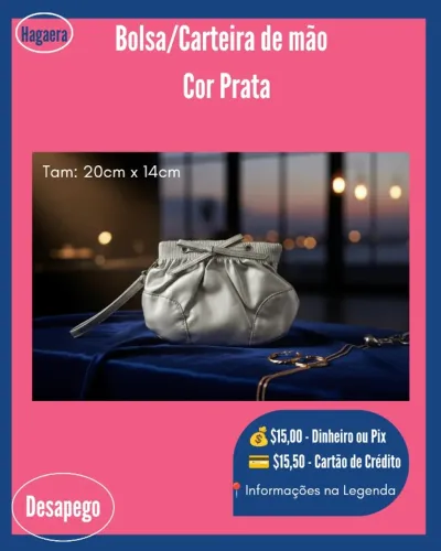 ? Desapego: Bolsa/Carteira de mão - Cor Prata (ÚLTIMA)