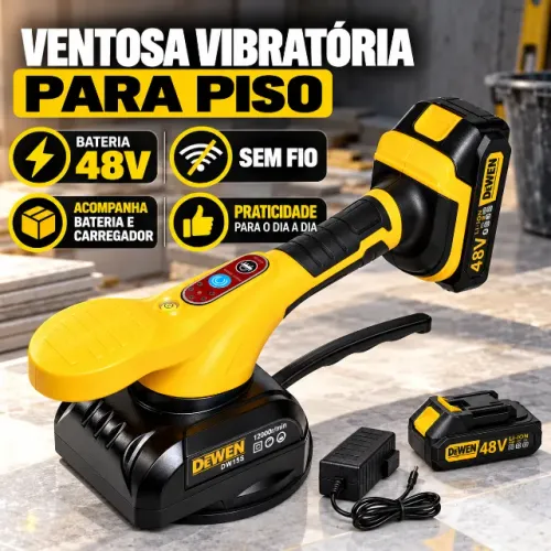 Maquina de assentar piso Ventosa vibratória 48v 2 bateria