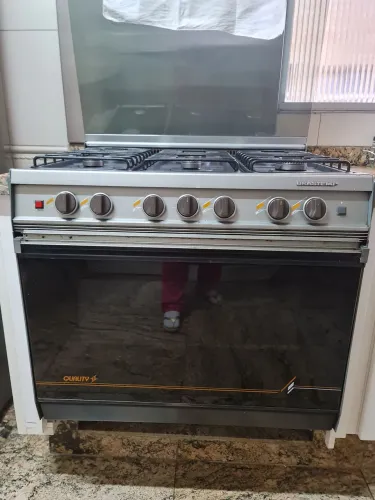 FOGÃO BRASTEMP INOX EMBUTIR 6 BOCAS QUALITY II BROILER (FORNO ACENDE EM CIMA PARA DOURAR)