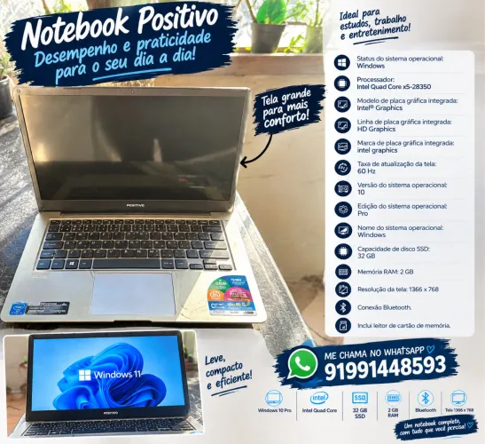 Vendo Notebook positivo