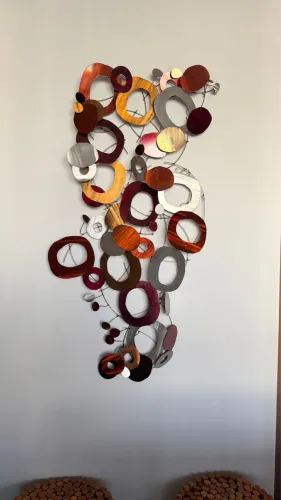 Escultura obra de arte tela parede