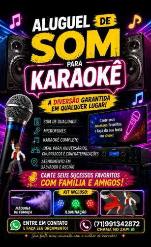 Alugamos Som para karaokê .