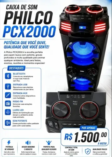 Caixa de som Amplificada Philco PCX2000
