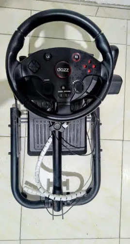 VOLANTE E PEDAL COM SUPORTE COMPATÍVEL PARA PS4/PC
