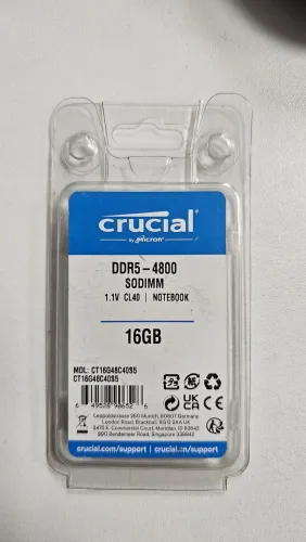 Memória RAM 16GB DDR5  (4800MHz)<br>