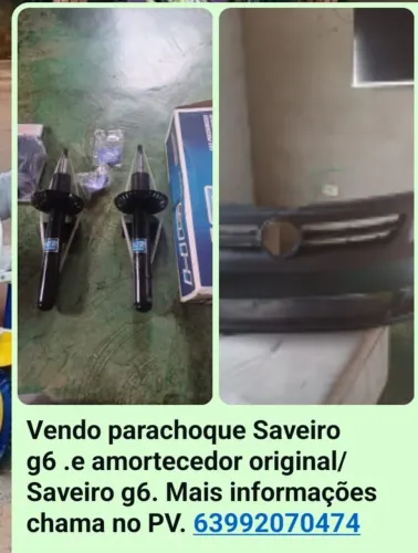 Vendo parachoque da savero g6.e amortecedor original dianteiro