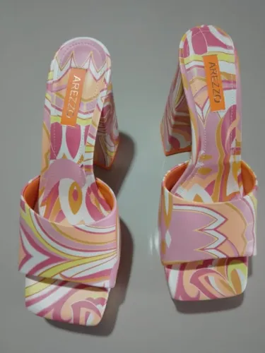 SANDÁLIA AREZZO - NOVA - SALTO GROSSO 12 CM - MEIA PATA - NÚMERO 36