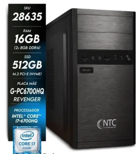 Computador NTC Performance 1019 RV Intel Core i7 6700HQ Intel HD Graphics 530 16GB