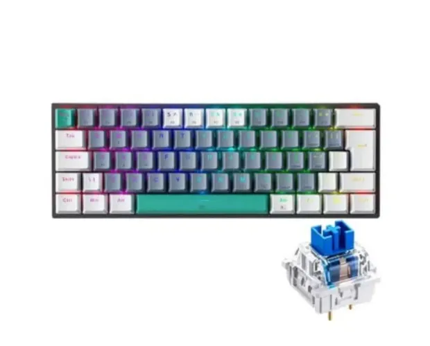 Teclado Mecânico Gamer Machenike K500-B61, RGB Switch Blue, HotSwap, C/Fio, PT-BR