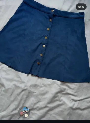 Saia Azul de Camurça Tamanho GG