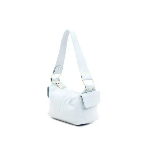 Bolsa Cargo Sofisticada em Couro Legítimo Soft Azul Bebê - Nova