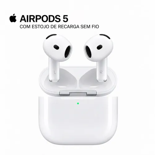 AirPods 5 com Estojo de Recarga Sem Fio Apple - Lacrado e Garantia
