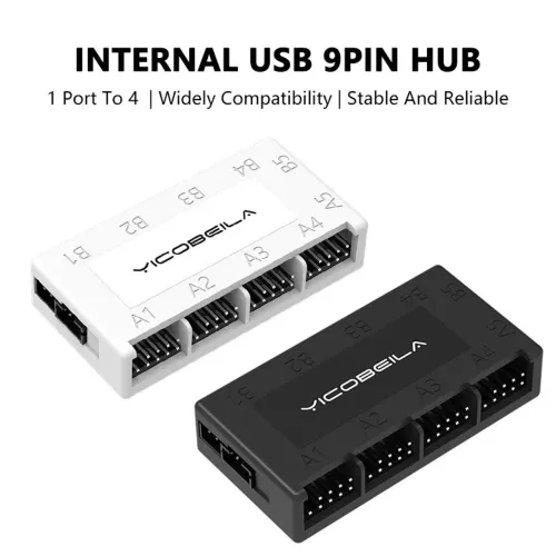 Hub USB 2.0 9 pinos Suporta até 4 dispositivos Magnético USB 9pin Interno Placa mãe 