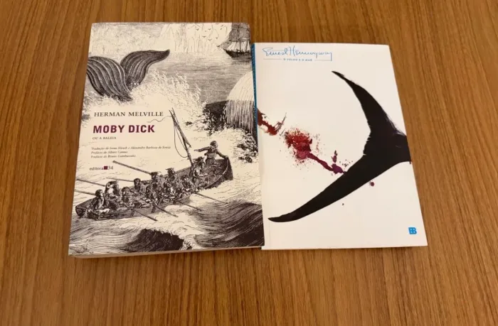 livros moby dick + o velho e o mar