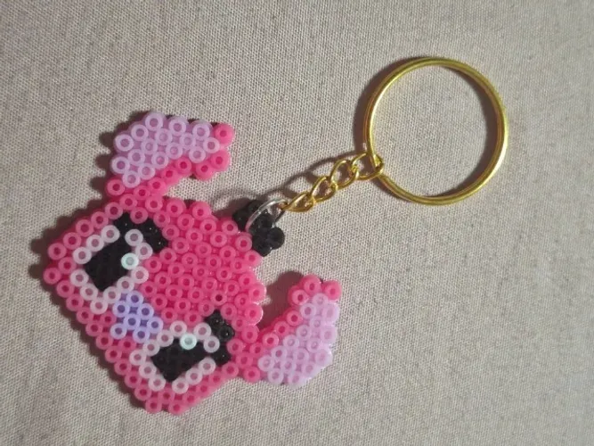 Chaveiros Angel Hama Beads Pixel Art Feito à mão