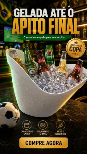 Champanheira Balde de gelo acrílico 12 litros bebidas cor branco liso Neoplas