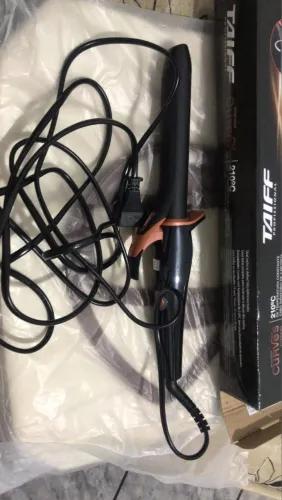 Modelador de Cachos Taiff Curves 1" 2,5 cm com Cabo Giratório Preto 210°C - Bivolt
