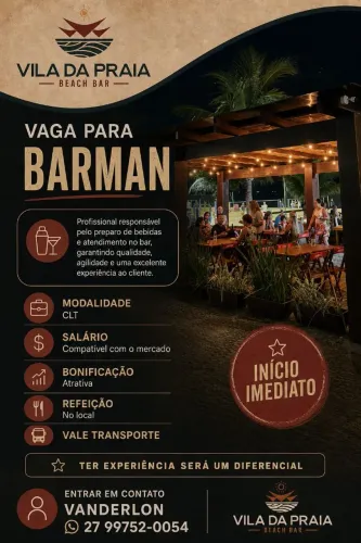 Vaga de bartender