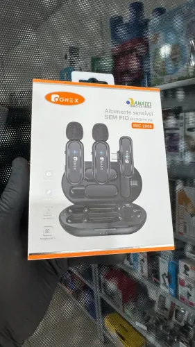 Microfone Lapela Duplo Sem Fio Profissional Anatel USB-C iPhone Android 