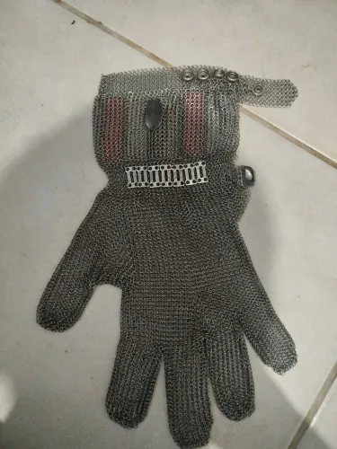 Luva de malha de aço inox
