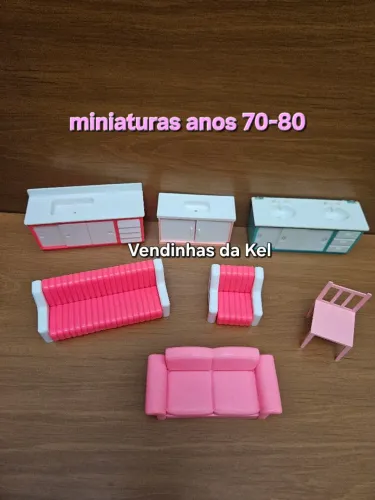 Mini móveis para casinha de bonecas antigos