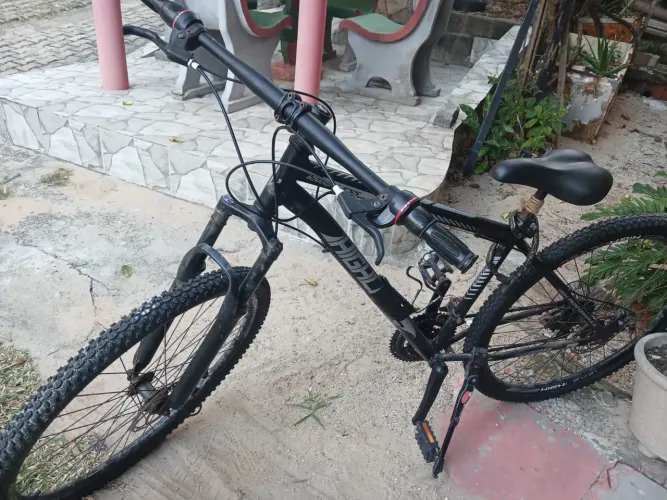 Bicicleta Aro 29 Aço Carbono Highlevel Freios a Disco Suspensão Dianteira 21 marchas