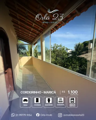 CORDEIRINHO, ORLA 23 IMOBILIÁRIA ALUGA! locação de kitnet próximo à Rua 107