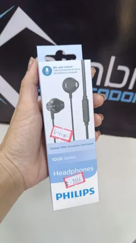 Fone de Ouvido com Microfone, Philips TAUE101BK/00, Com fio, P2 - Loja Coimbra Entrega