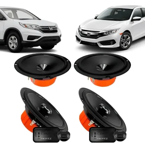 Kit Falante Coaxial 6 Honda Civic 2009 2010 Hertz 2 Vias