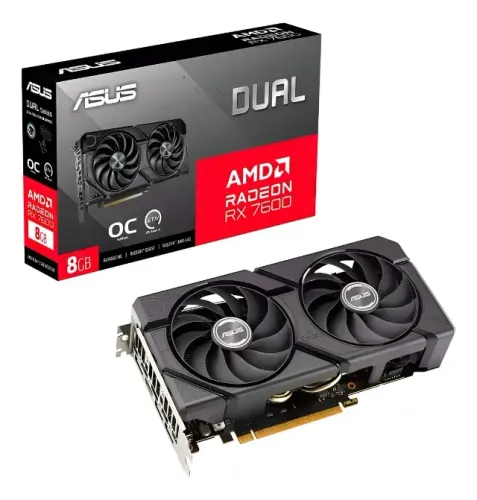Placa de Vídeo Asus Dual AMD Radeon Rx 7600 Evo OC Edition, 8gb