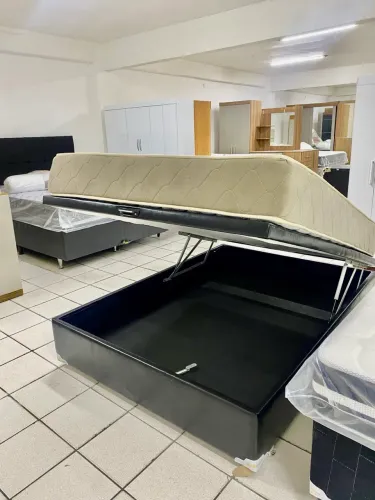 Cama casal com baú completa