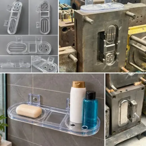 MOLDE NOVO PARA INJEÇÃO PLÁSTICA - PORTA-SHAMPOO / SABONETEIRA DE PAREDE