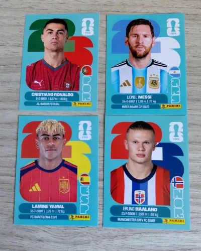 Figurinhas Copa do Mundo 2026 Cristiano Ronaldo Messi Haaland Yamal