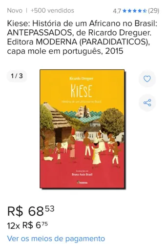 Livro Kiese a história de um africano no Brasil