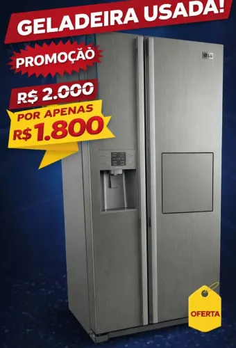Geladeira com dupla abertura de portas LG usada