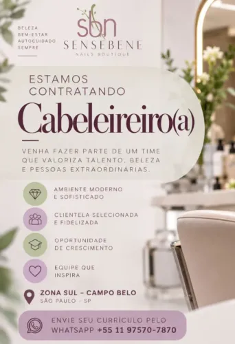 Estamos contratando CABELEIREIRO (A)